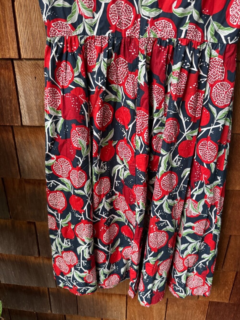ModCloth Button Front Pomegranate Print Short Sleeve Fit & Flare - Women's 6 - Picture 8 of 11